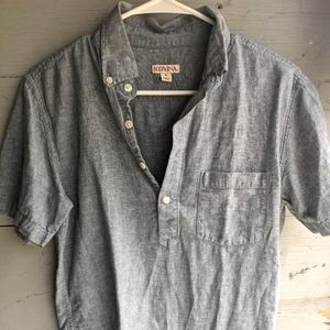Merona chambray half-button up shirt